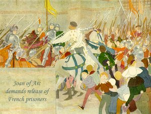ジャンヌダルク、フランス人囚人の釈放を要求 作： Louis Maurice Boutet de Monvel